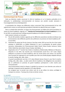 Communiqué de presse Semaine Envi Casa 2015 et activités Fr
